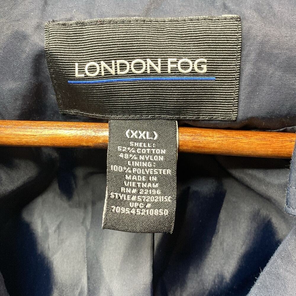 London Fog blue belted double button trench coat size extra extra large - Picture 4 of 4